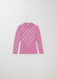 T-shirt Misty à manches longues ajouré - Electric Rose
