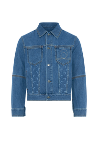 Moon Laser Denim Trucker Jacket - Bleu