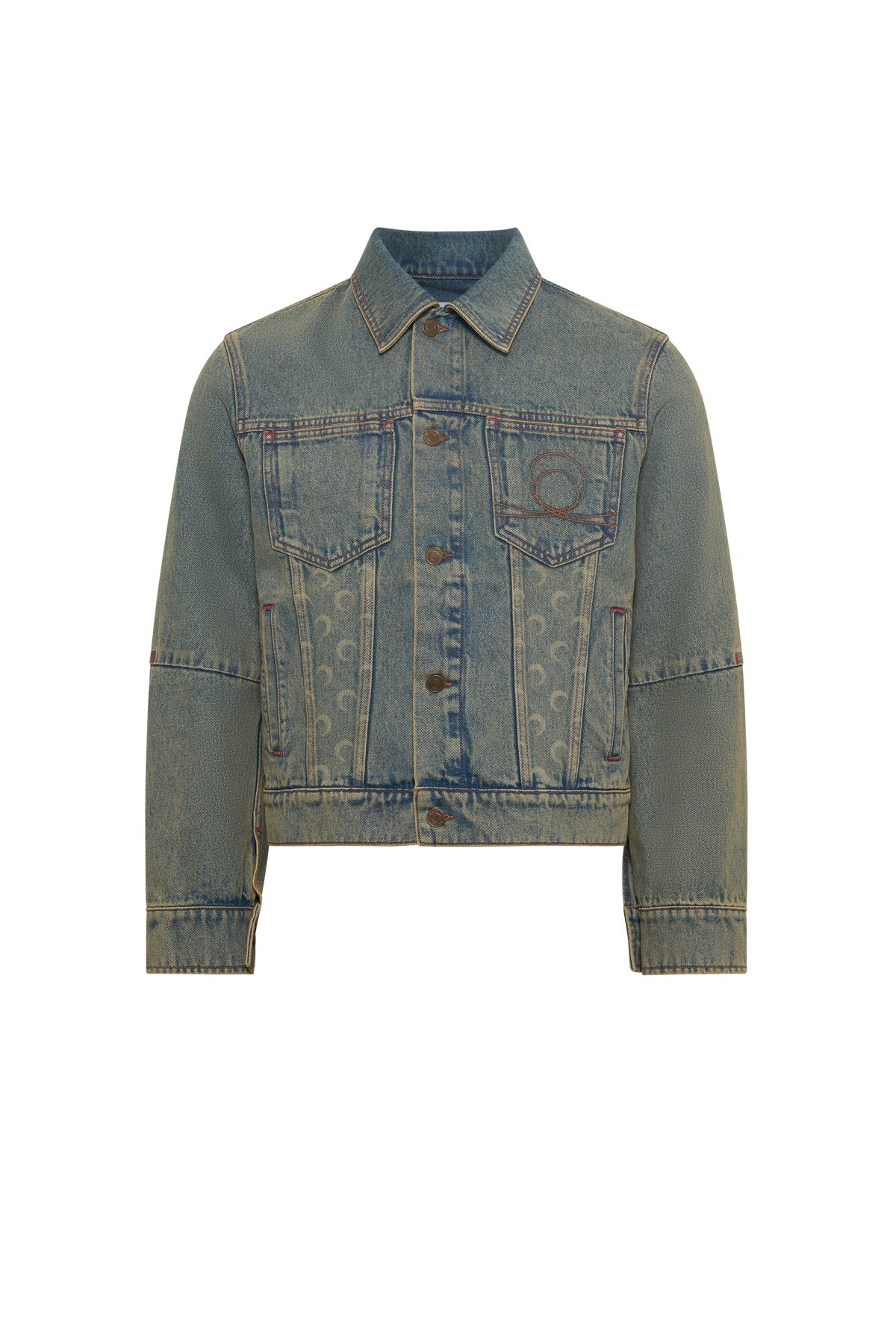 Moon Laser Denim Trucker Jacket - Beige