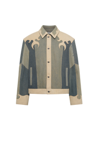 Regenerated Denim Trucker Jacket - Beige