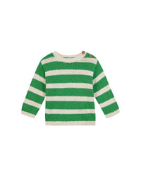 Marino cotton jumper - Green stripes