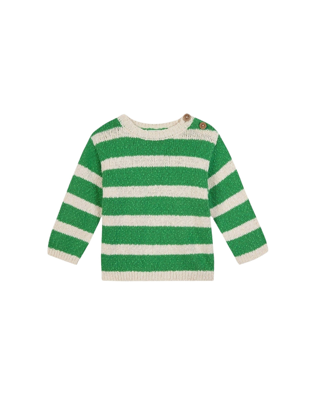 Marino cotton jumper - Green stripes