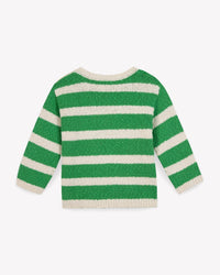 Marino cotton jumper - Green stripes