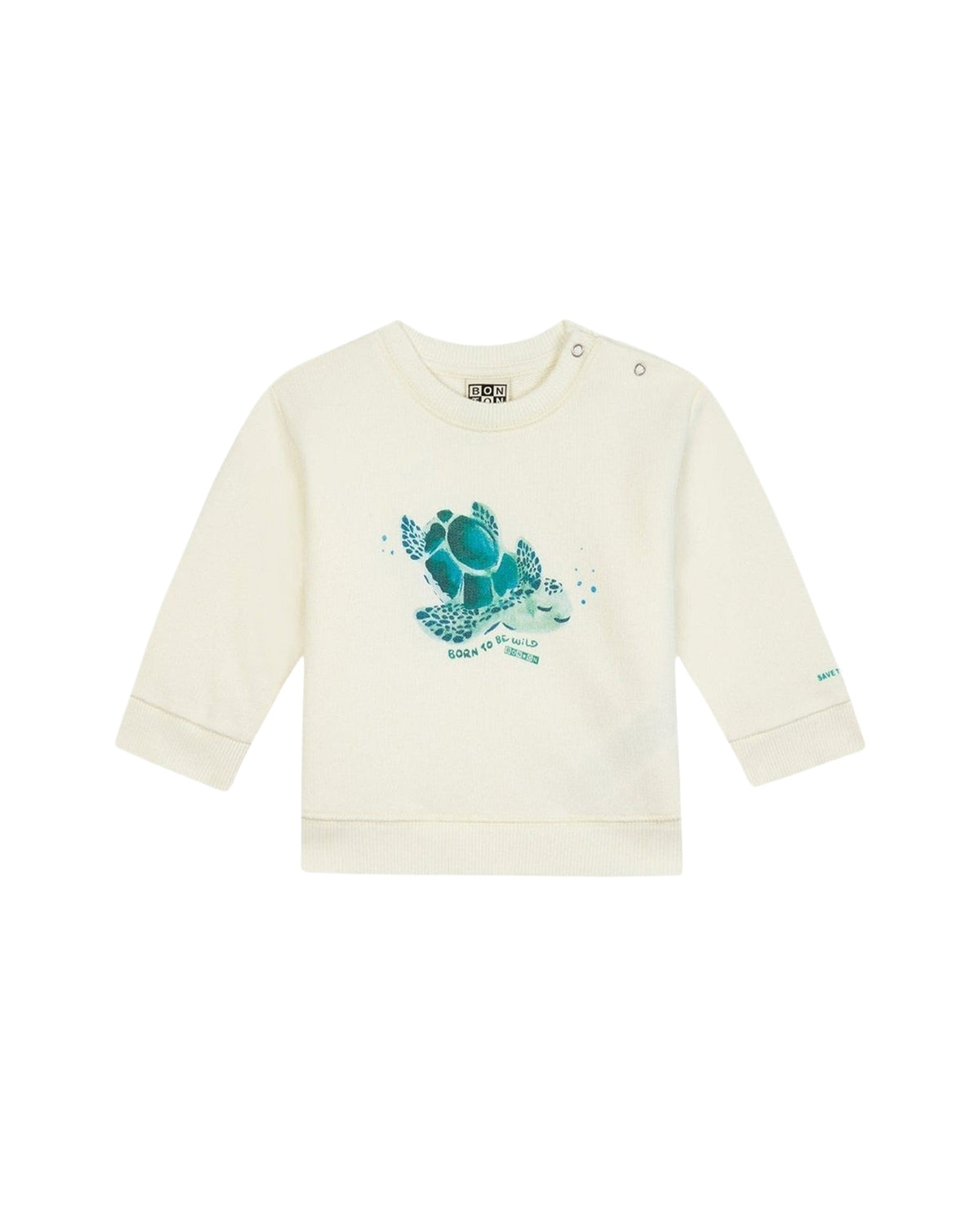 Smily bb cotton sweatshirt - Ecru