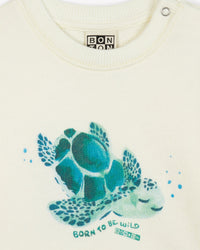 Smily bb cotton sweatshirt - Ecru