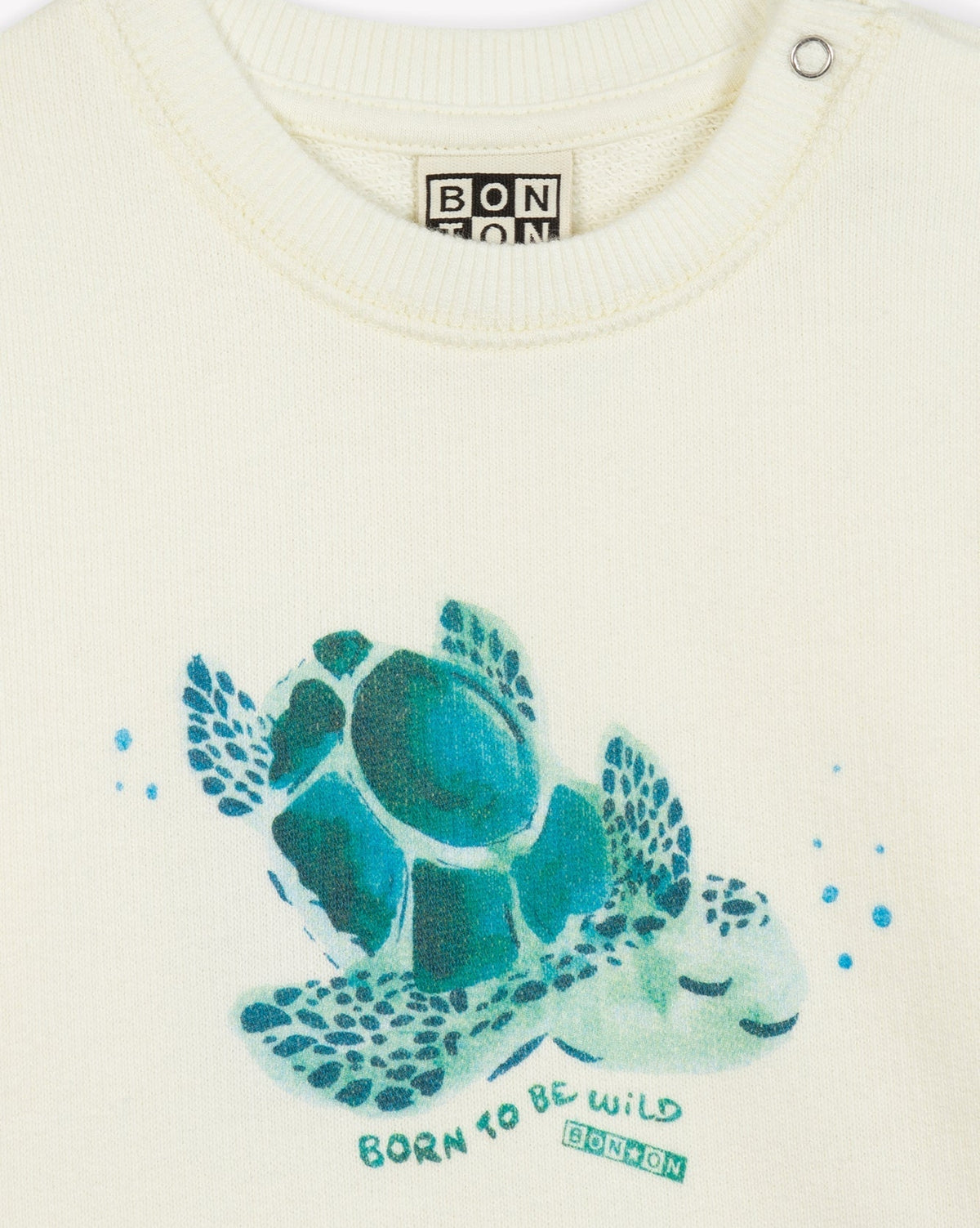 Smily bb cotton sweatshirt - Ecru