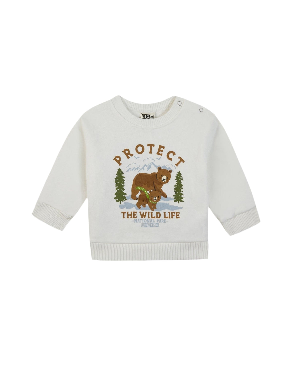Smily cotton sweatshirt - Cream Bonton 2