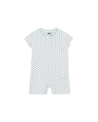 Pilou cotton sleepsuit - Semi Royal Blue