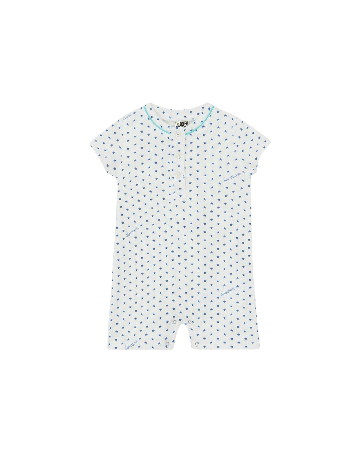 Pilou cotton sleepsuit - Semi Royal Blue