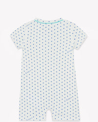 Pilou cotton sleepsuit - Semi Royal Blue