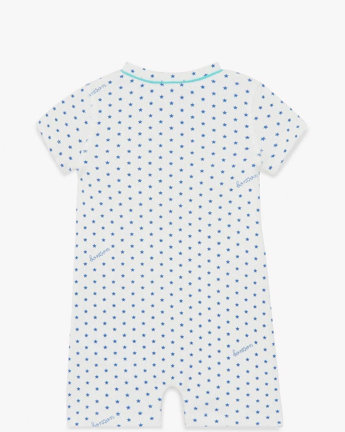 Pilou cotton sleepsuit - Semi Royal Blue