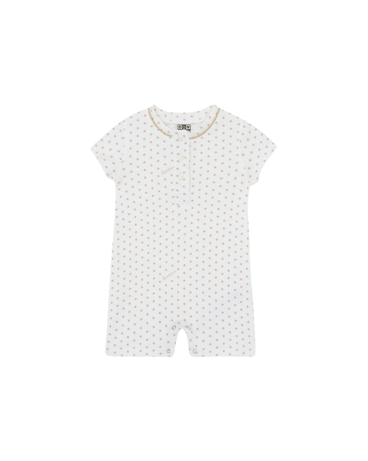 Pilou cotton sleepsuit - Semi Rose Bonton
