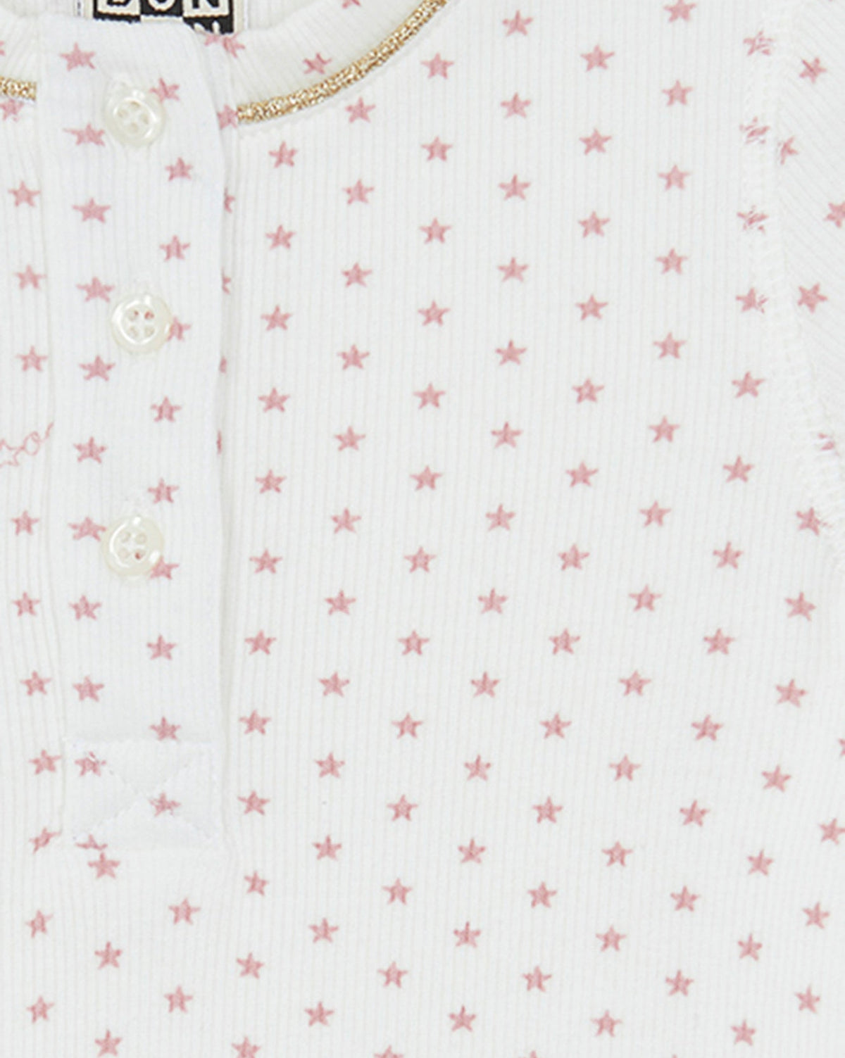 Pilou cotton sleepsuit - Semi Rose Bonton