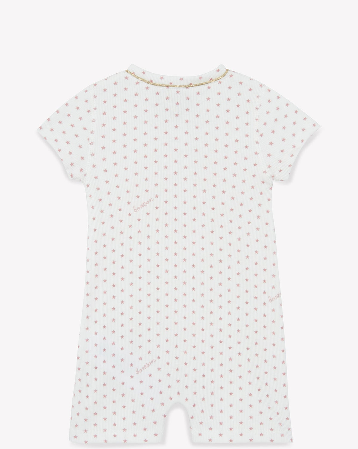 Pilou cotton sleepsuit - Semi Rose Bonton