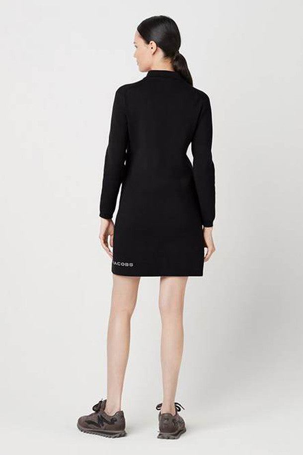 Robe polo courte boutonnée - Black