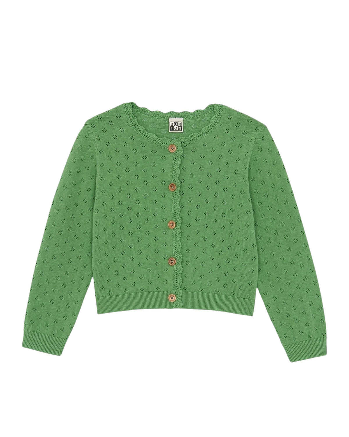 Cardigan Lou en coton - Vert Buisson