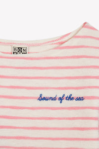 1qty NEW / Tops - Rayure Rose