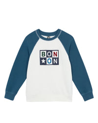 Cotton logo sweatshirt - Curieux Blue