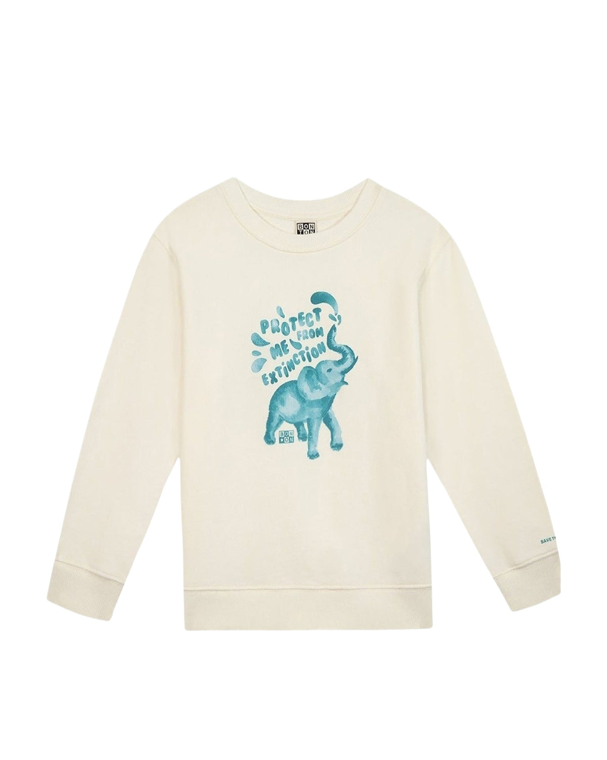 Smile cotton sweatshirt - Bonton Cream