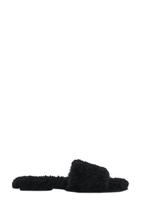 Creature mules in teddy fabric - Black