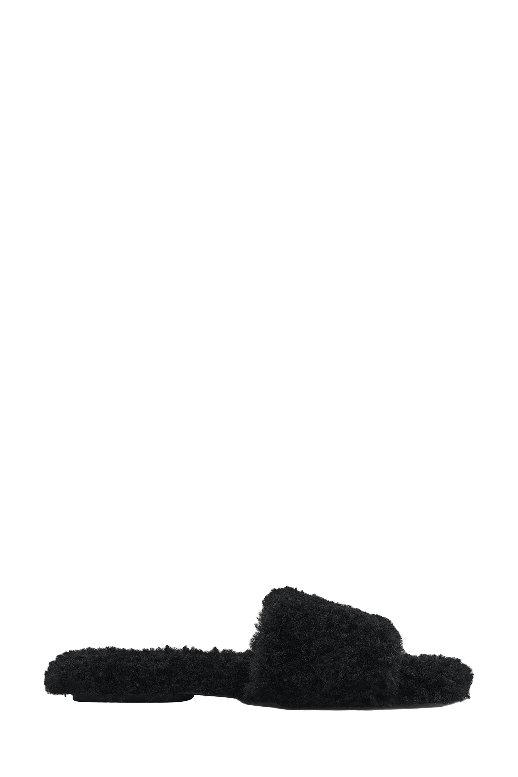 Creature mules in teddy fabric - Black