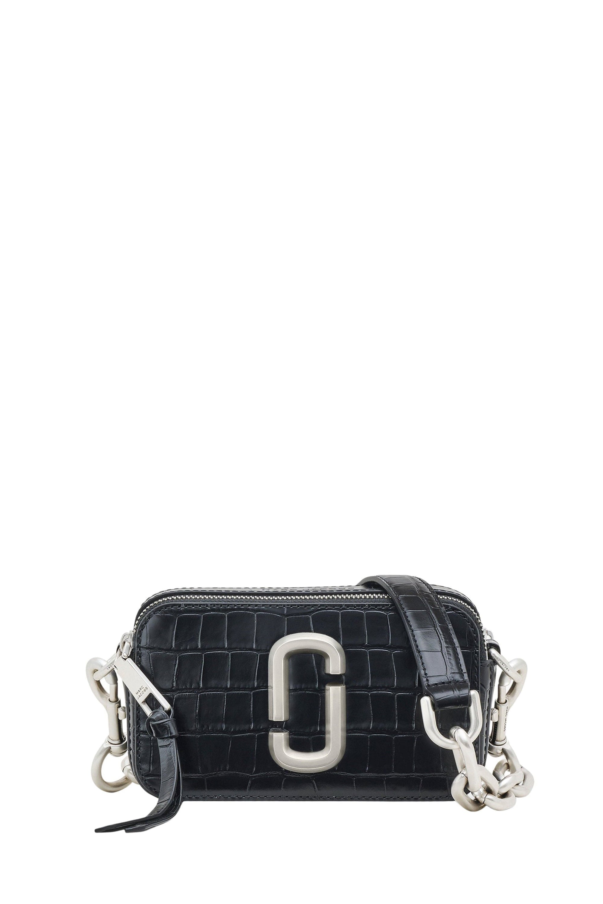 PAS INFO   Sac The Snapshot Shoulder en cuir effet croco embossé - Black