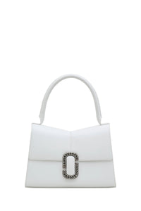 Grand sac à main à boucle en cuir - White