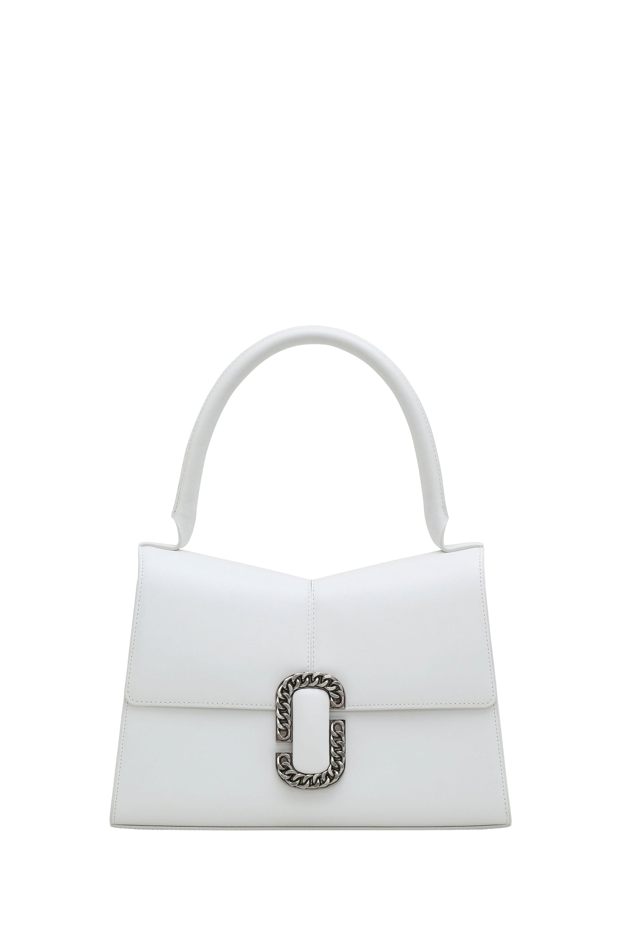 Grand sac à main à boucle en cuir - White