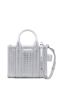 Sac à bandoulière The Tote Bag irisé en cuir - Silver & Bright White
