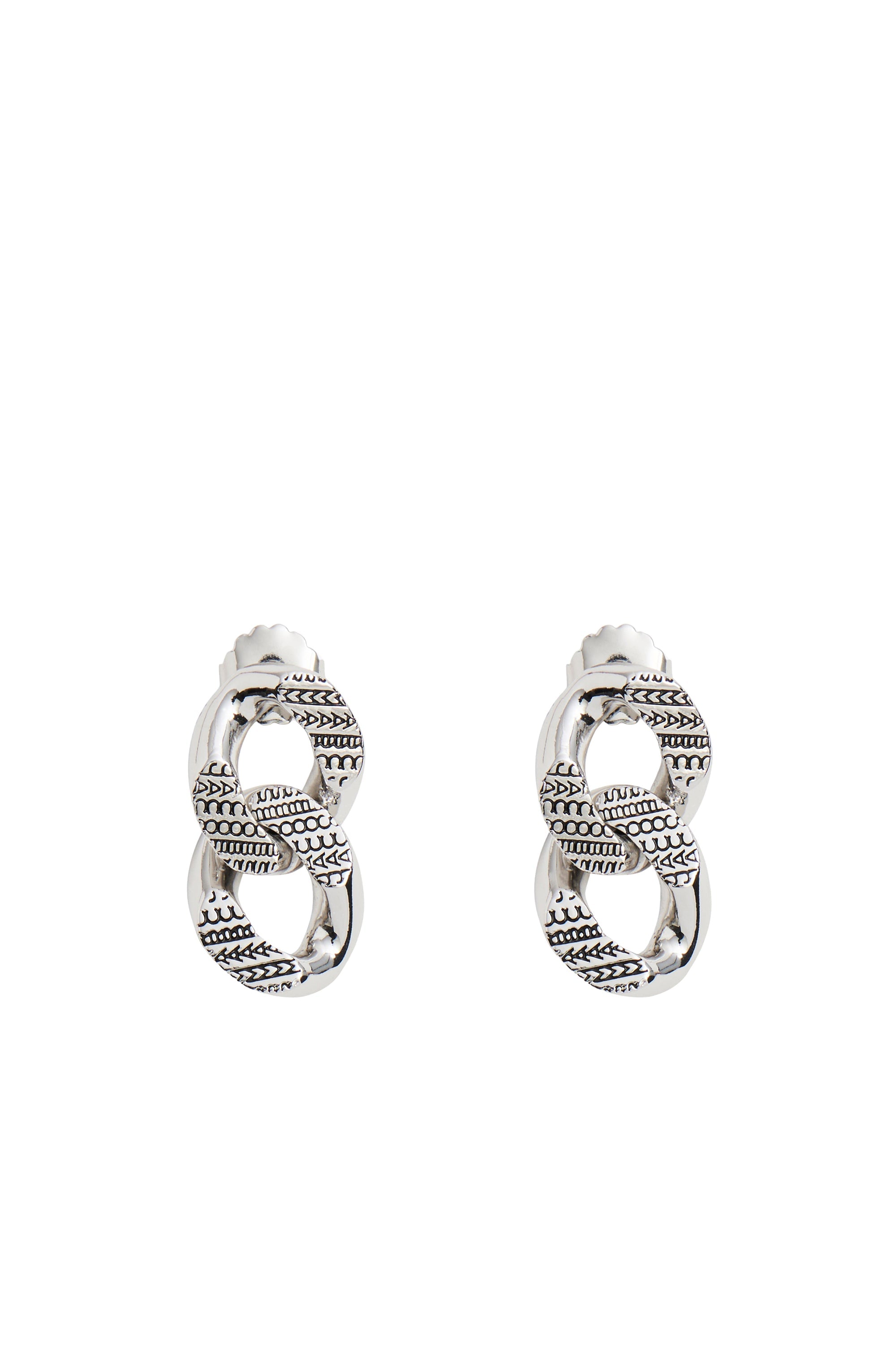 1 / DJV /45€ /17qty-17 /ST 100% /4 TROCA 49,5€   Boucles d’oreilles à maillons Monogram en laiton - Light Antique Silver