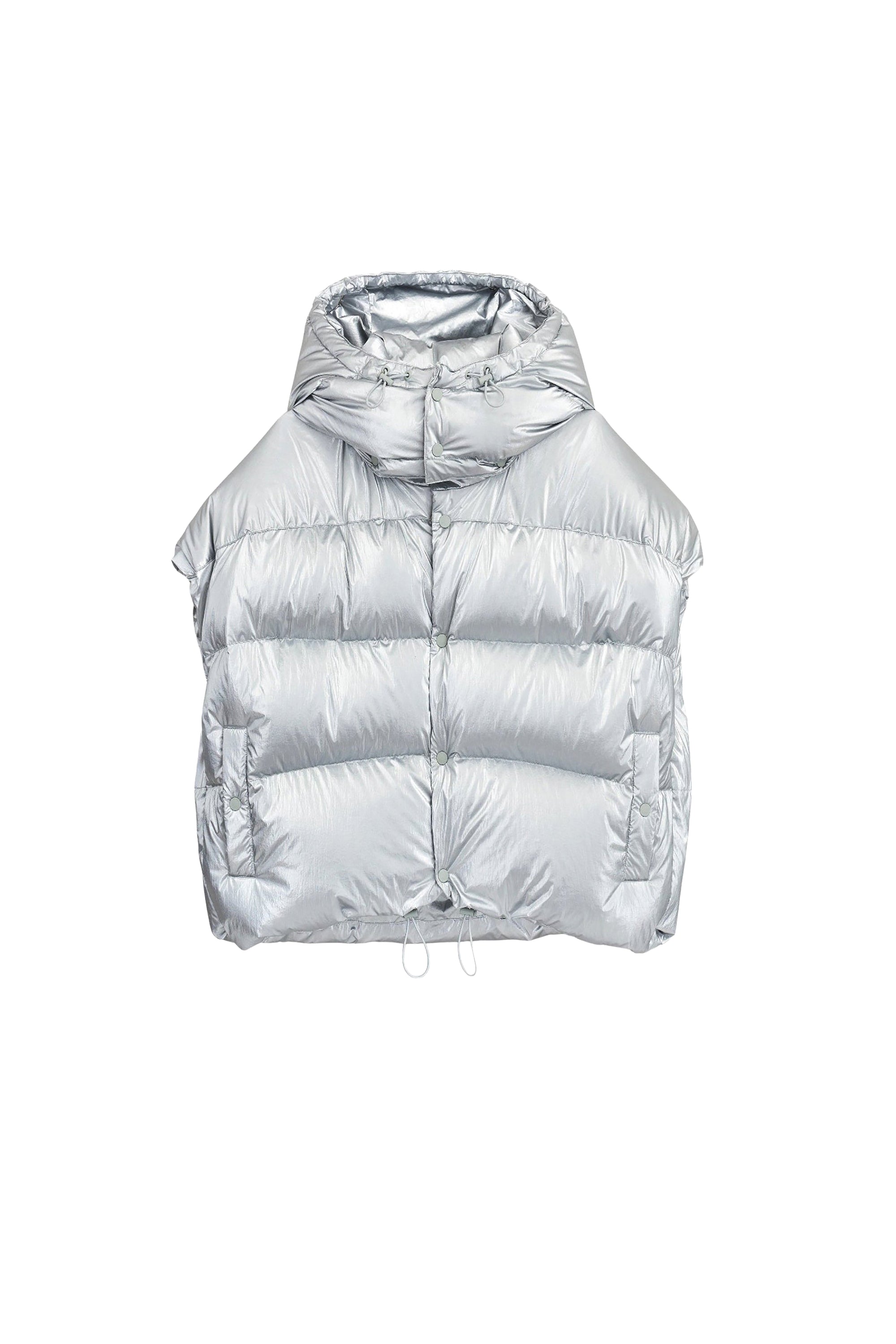 NEW /    Doudoune sans manches à capuche - Silver