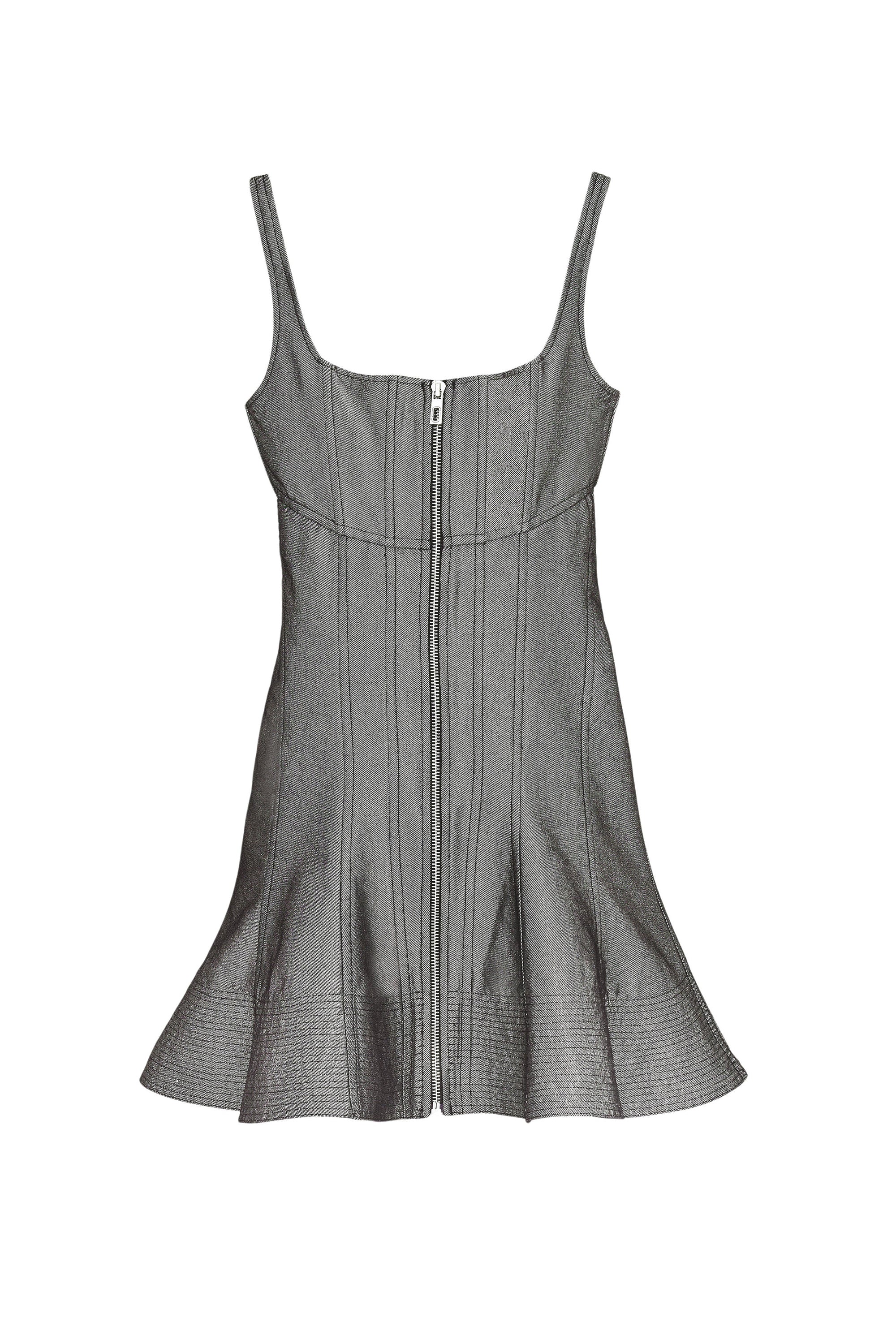 Robe courte à bretelles évasée - Silver Reflective