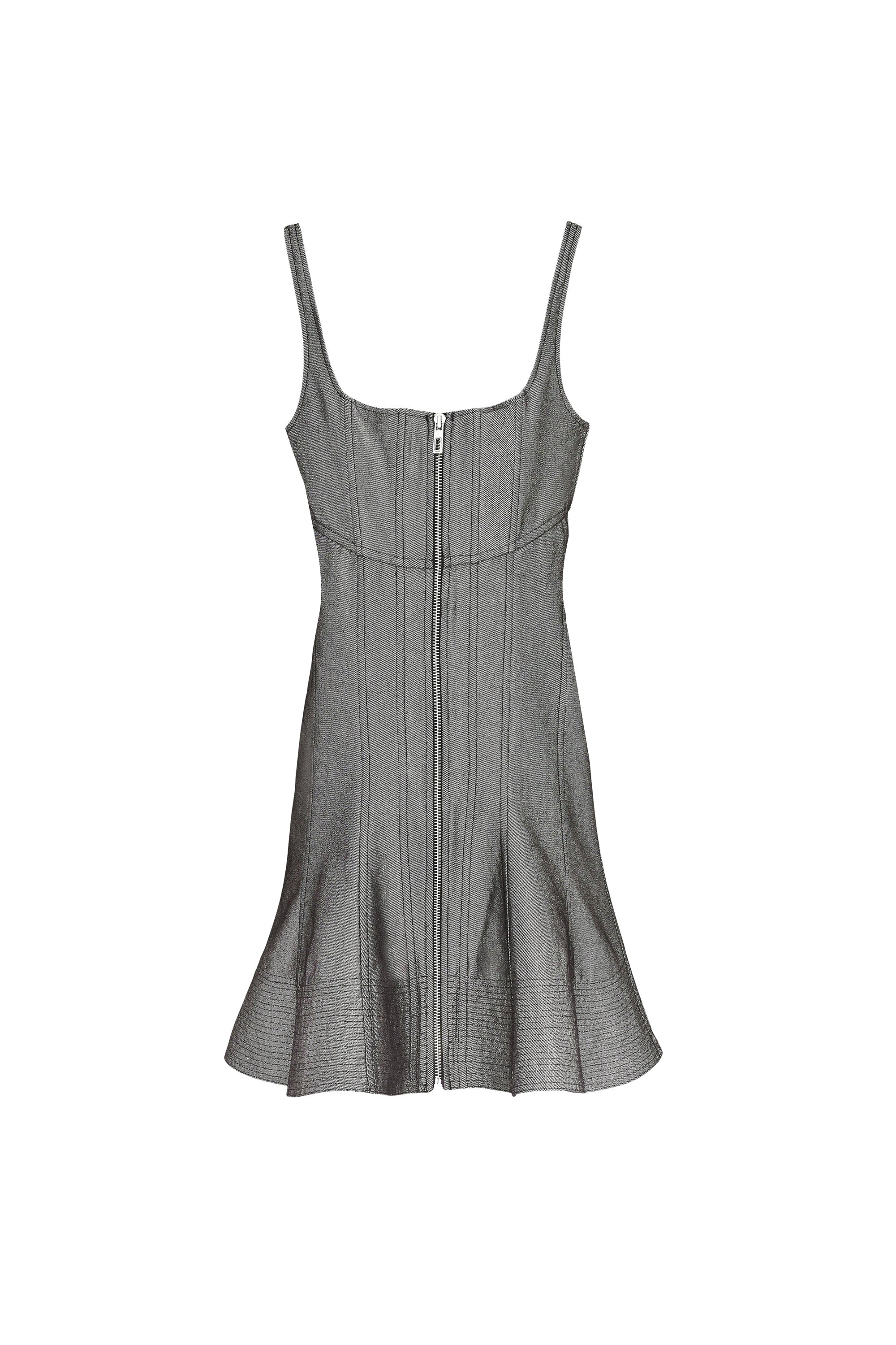 Robe courte à bretelles évasée - Silver Reflective