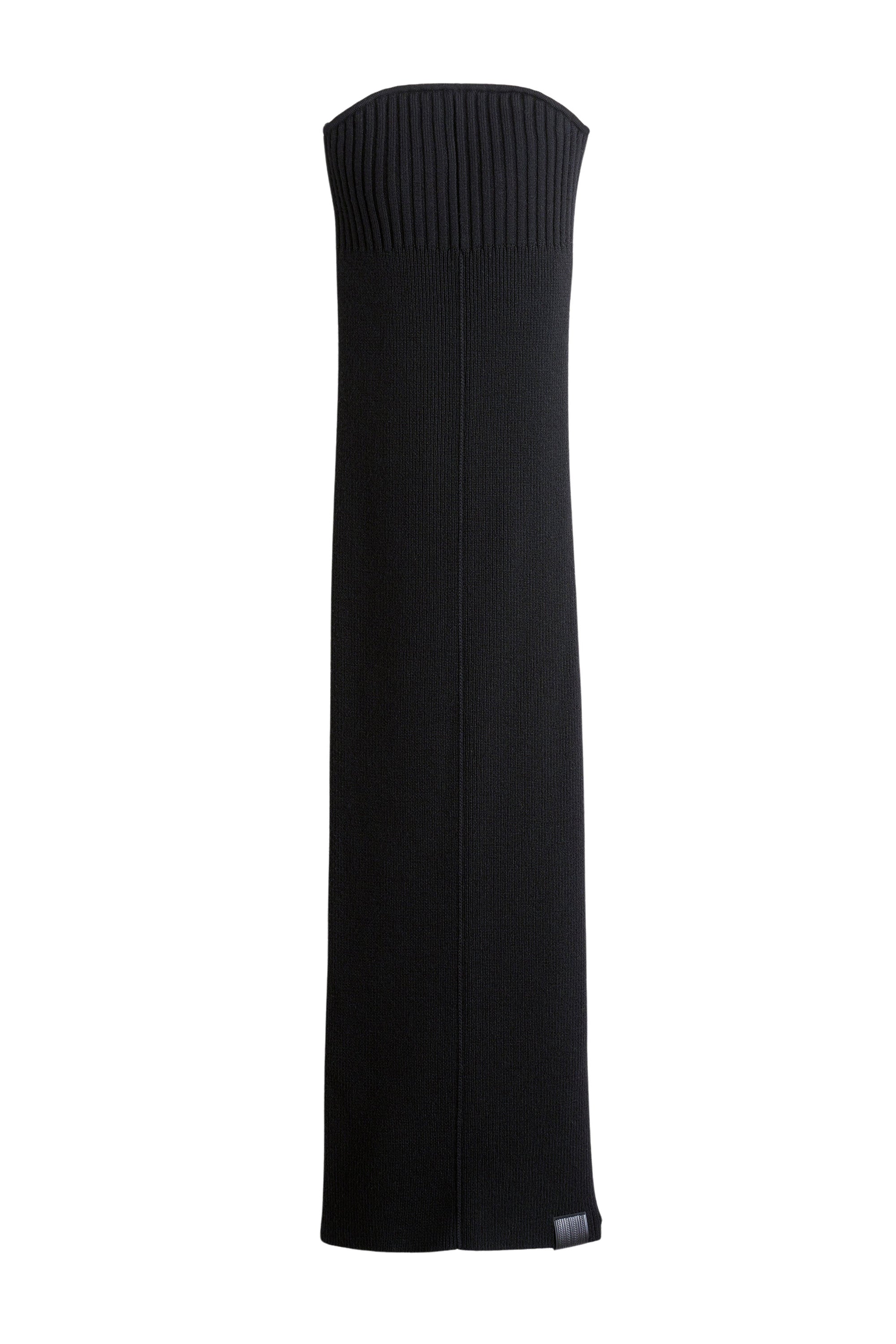 Robe tube côtelée en laine - Black