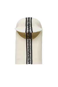 Cagoule avec logo en laine - Ivory & Black