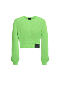 Pull court ras du cou en laine - Apple