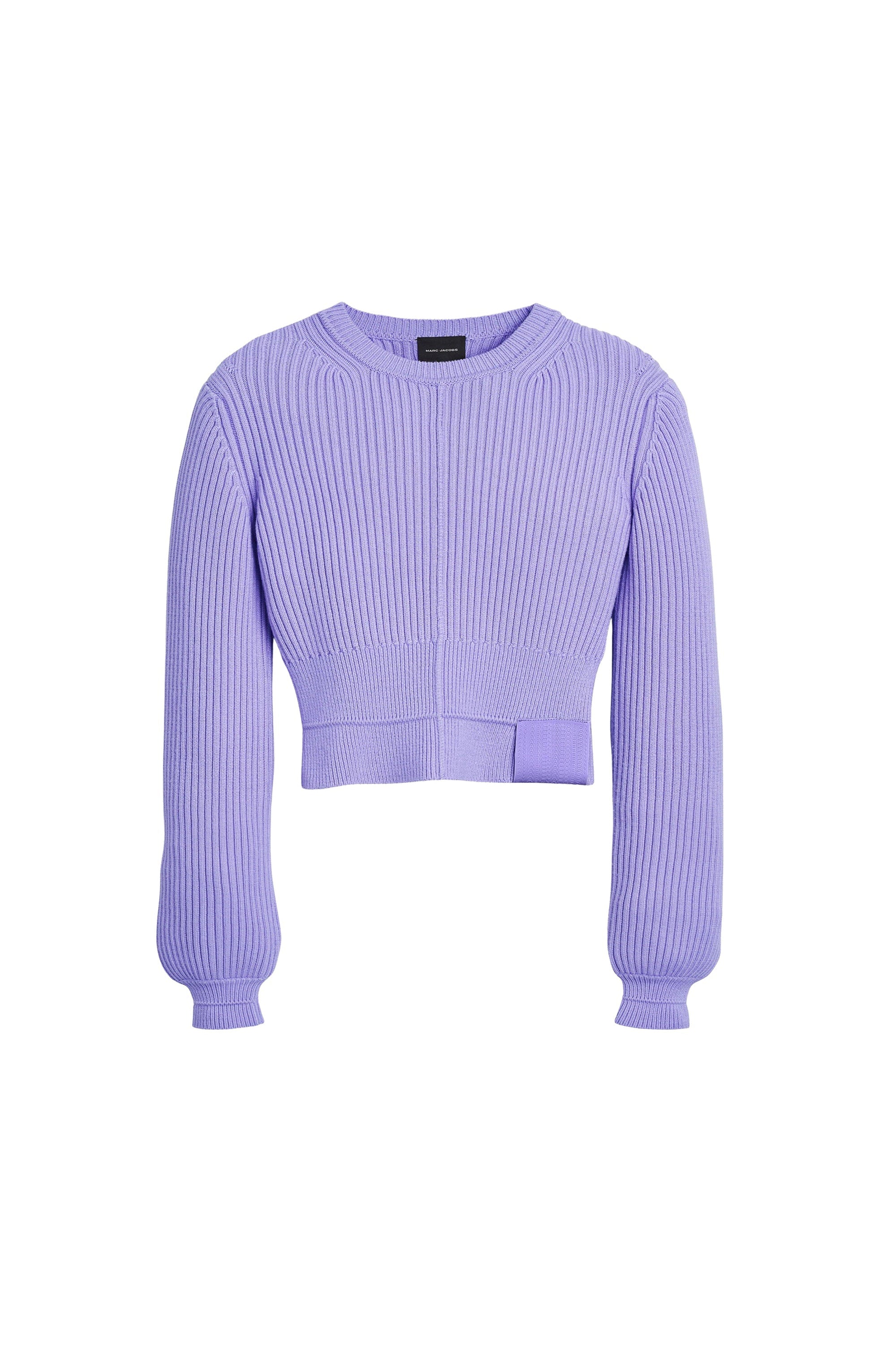 Pull court ras du cou en laine - Iced Lavender