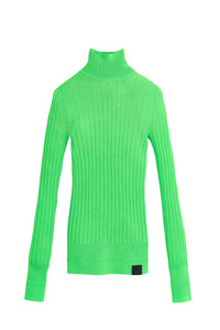 10 NEW / 12 TROCA /135€   Col roule léger côtelé en laine - Apple