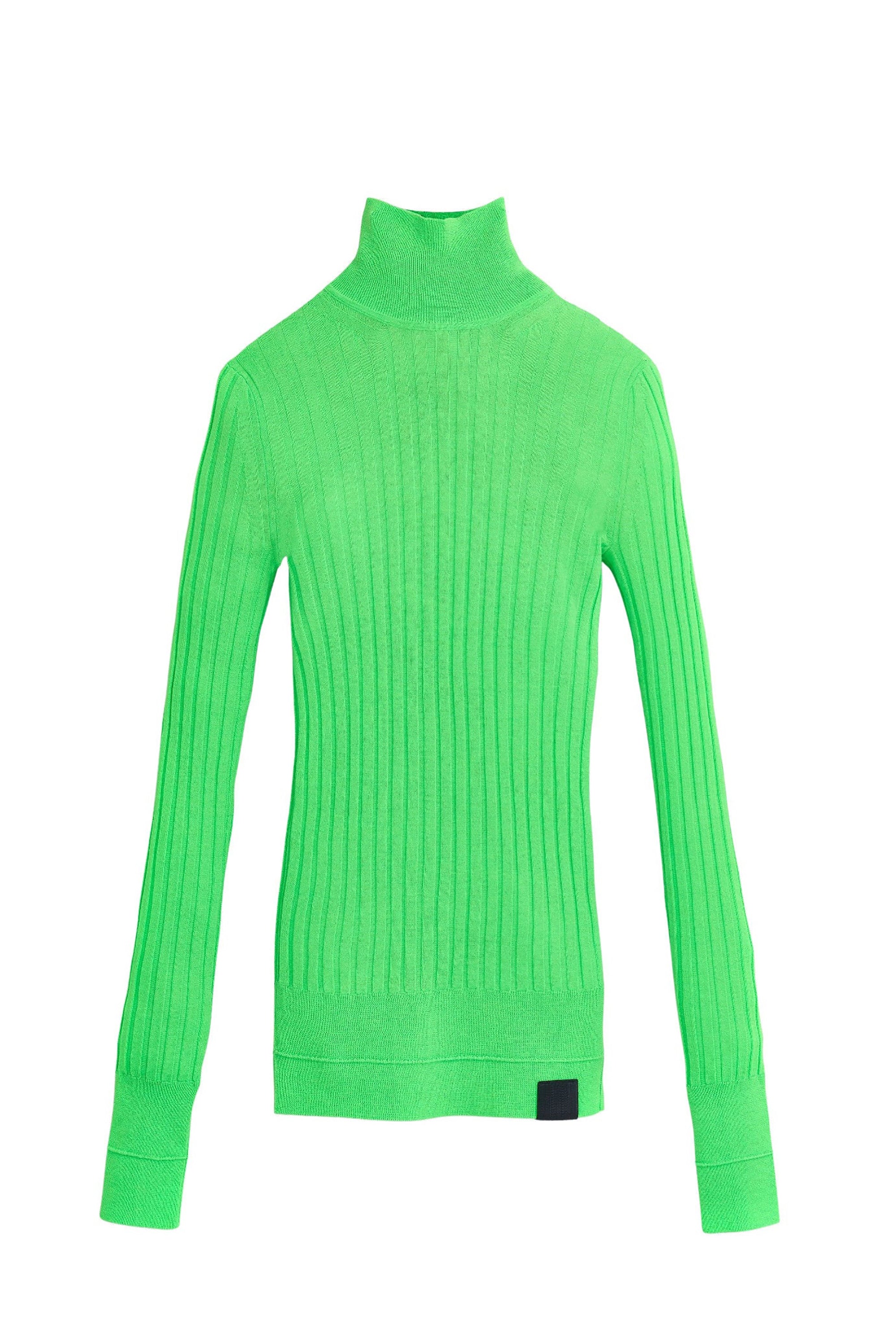 10 NEW / 12 TROCA /135€   Col roule léger côtelé en laine - Apple