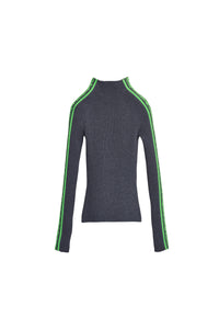 Haut manches longues en laine - Gunmetal & Apple