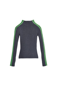DÉJÀ VU /    Haut manches longues en laine - Gunmetal & Apple