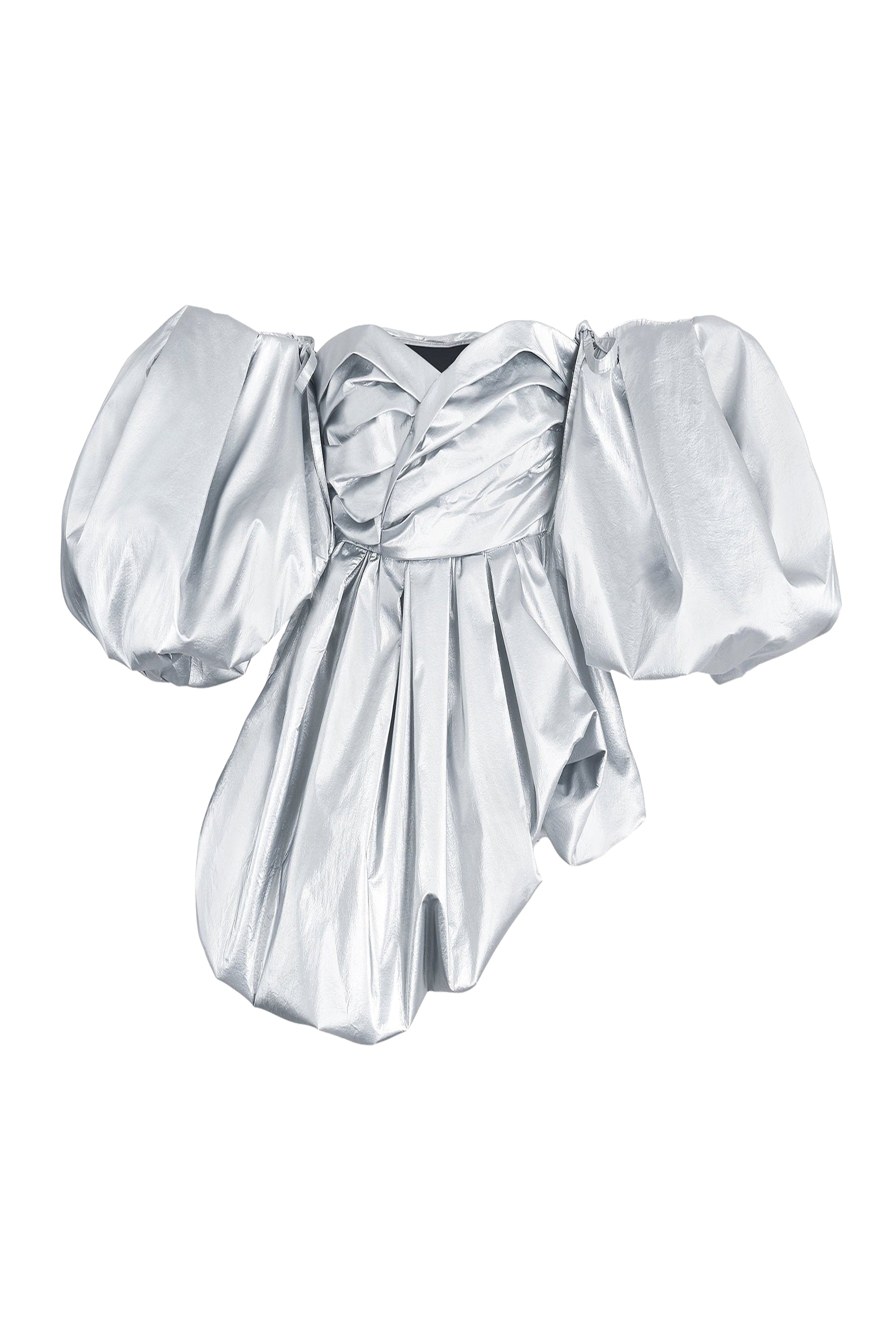 DÉJÀ VU /    Bustier à manches courtes ballon - Silver