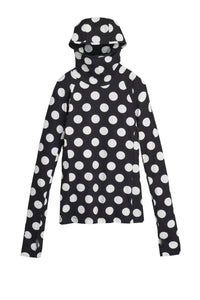 Manches longues à capuche à pois - Black & White