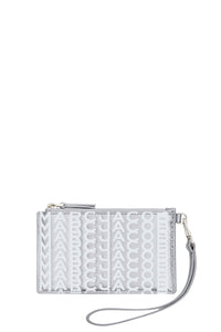 Portefeuille The Wallet zippé en cuir - Silver & Bright White