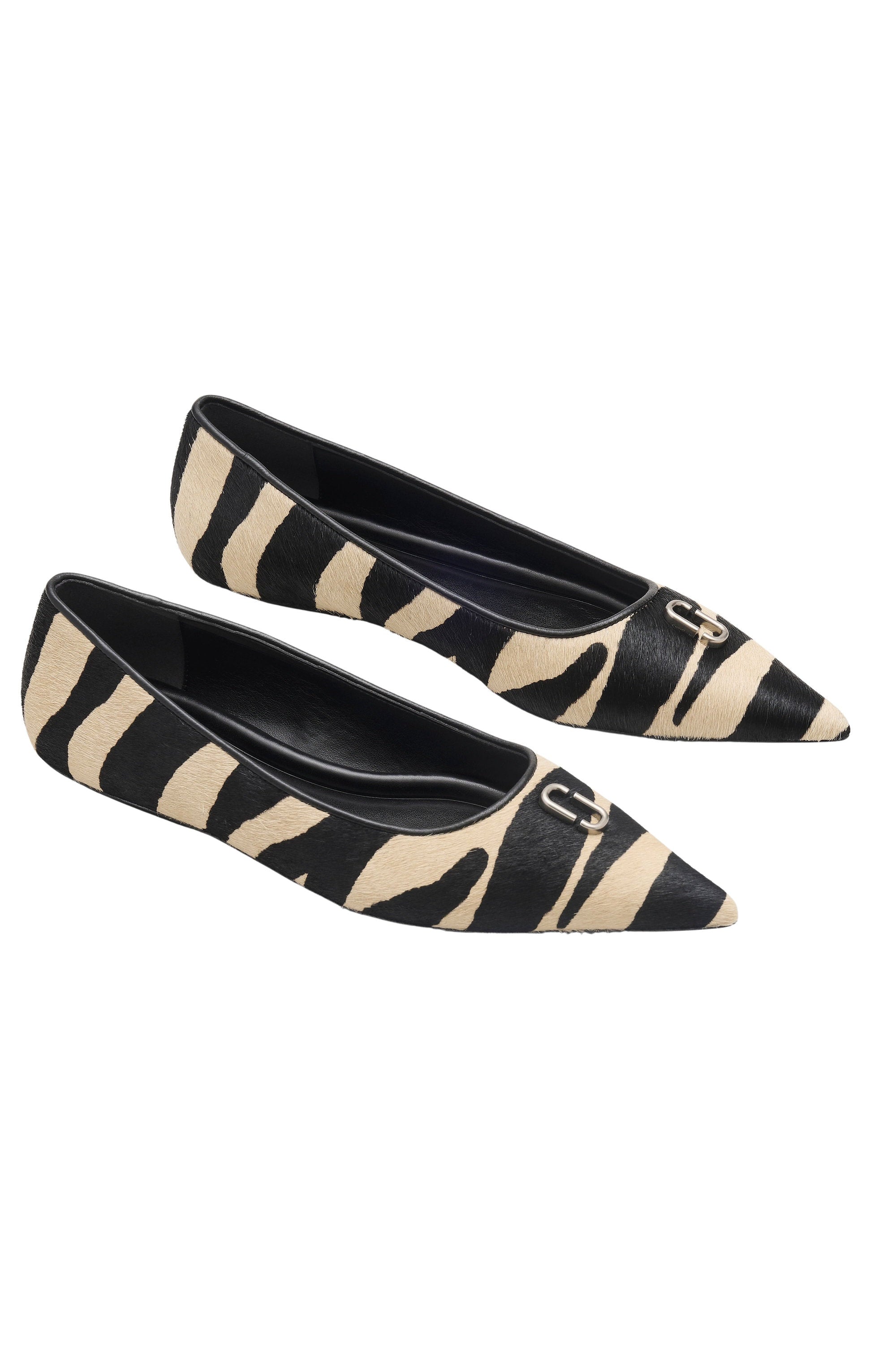 Ballerines pointues en cuir - Black & White