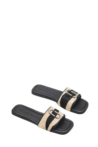 Mules plates The J Marc en cuir - Black & White