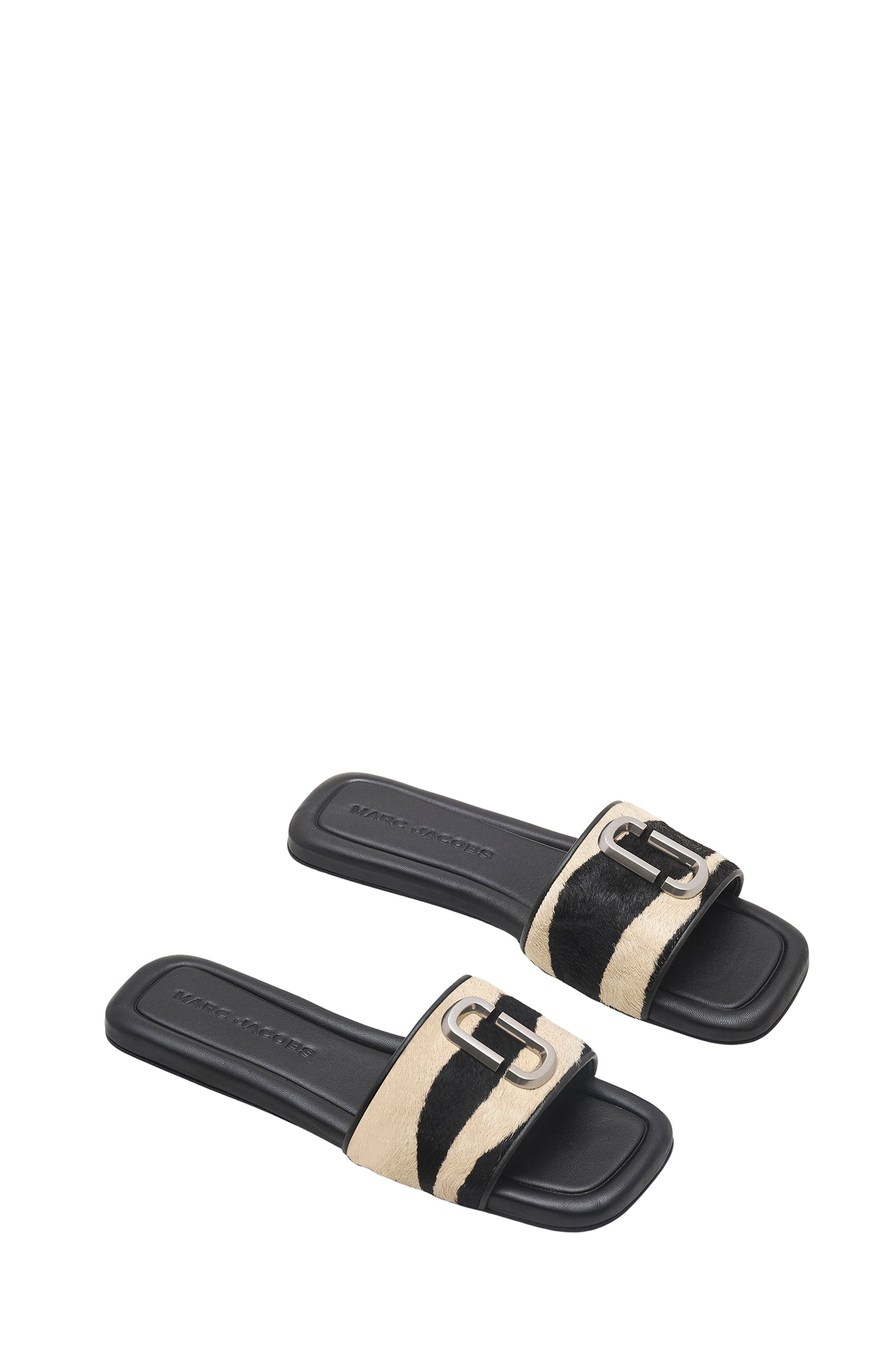 Mules plates The J Marc en cuir - Black & White