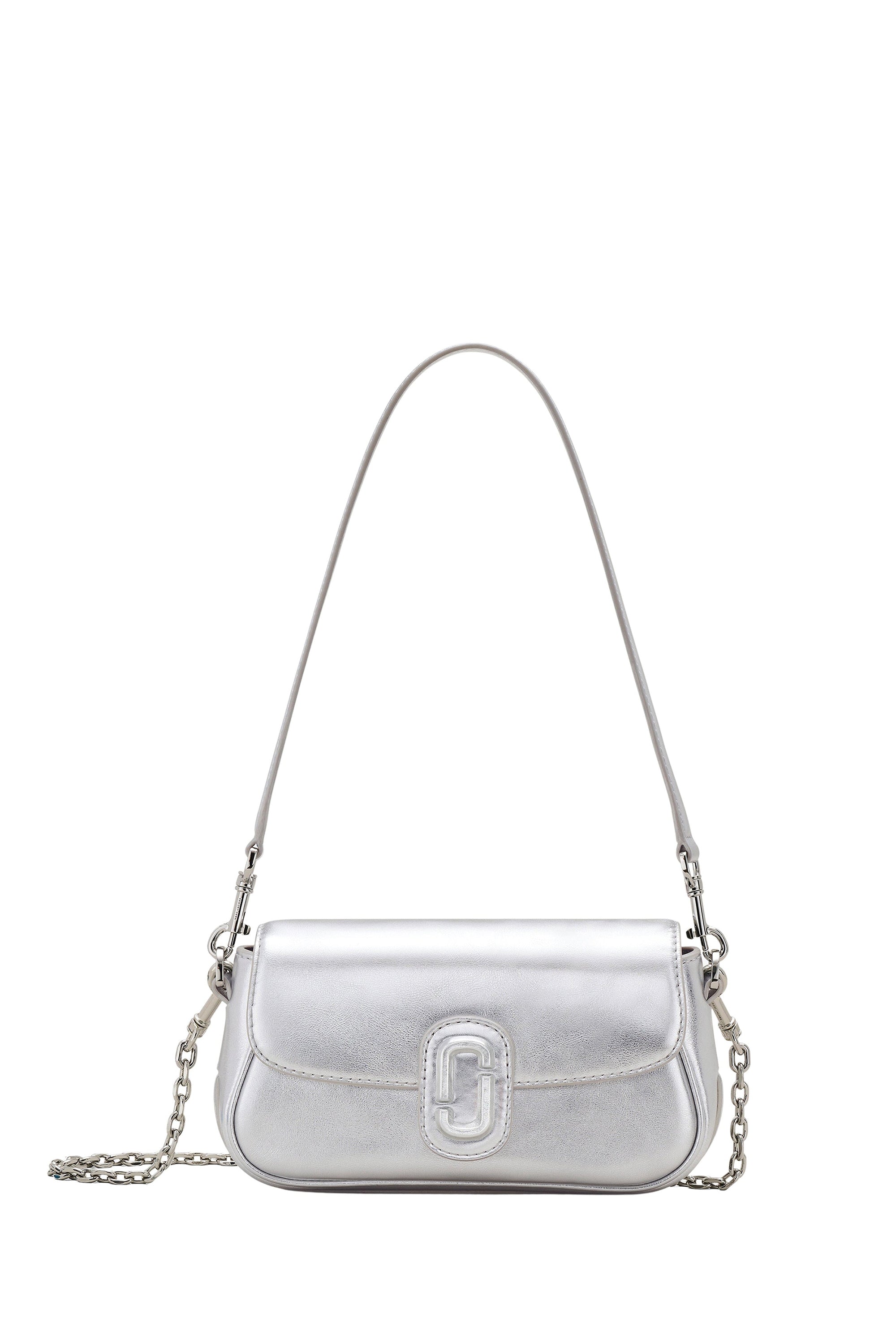 PAS INFO   Sac à bandoulière irisé en cuir - Silver