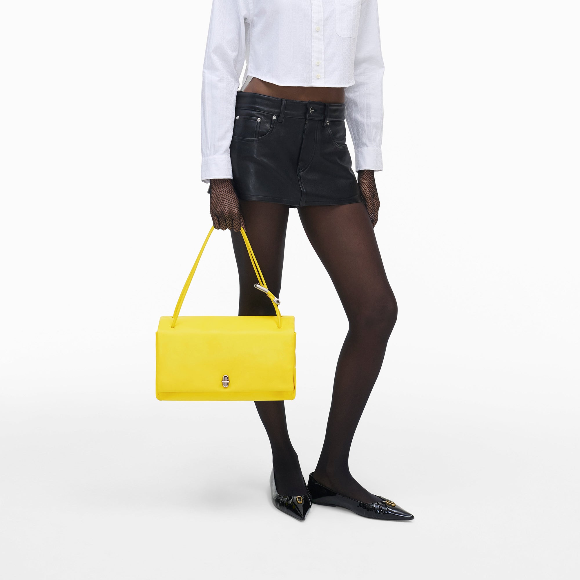 Z NO STOCK / Sac The Dual en cuir - Smiley Yellow