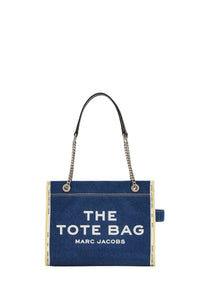 MOYEN   Sac cabas The Medium Tote en denim à chaînes - Dark Wash